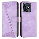 For Realme C53 Dream Triangle Leather Phone Case with Lanyard(Purple) - 1