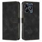 For Realme C53 Dream Triangle Leather Phone Case with Lanyard(Black) - 1