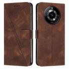 For Realme 11 Dream Triangle Leather Phone Case with Lanyard(Brown) - 1