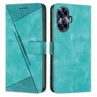 For Realme C55 Dream Triangle Leather Phone Case with Lanyard(Green) - 1