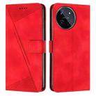 For Realme 11 4G Global Dream Triangle Leather Phone Case with Lanyard(Red) - 1