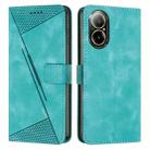 For Realme C67 4G Global Dream Triangle Leather Phone Case with Lanyard(Green) - 1