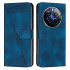 For Realme 12 Pro+ Dream Triangle Leather Phone Case with Lanyard(Blue) - 1