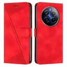 For Realme 12 Pro+ Dream Triangle Leather Phone Case with Lanyard(Red) - 1