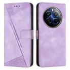 For Realme 12 Pro+ Dream Triangle Leather Phone Case with Lanyard(Purple) - 1