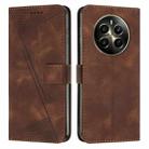 For Realme 12+ Dream Triangle Leather Phone Case with Lanyard(Brown) - 1