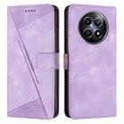 For Realme 12 Dream Triangle Leather Phone Case with Lanyard(Purple) - 1