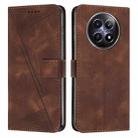 For Realme 12 Dream Triangle Leather Phone Case with Lanyard(Brown) - 1