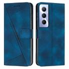 For Realme C65 4G Dream Triangle Leather Phone Case with Lanyard(Blue) - 1