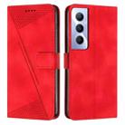 For Realme C65 4G Dream Triangle Leather Phone Case with Lanyard(Red) - 1