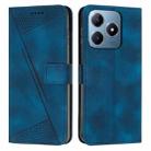 For Realme C63 Dream Triangle Leather Phone Case with Lanyard(Blue) - 1