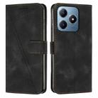 For Realme C63 Dream Triangle Leather Phone Case with Lanyard(Black) - 1