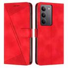 For Realme C75 / V60 Pro Dream Triangle Leather Phone Case with Lanyard(Red) - 1