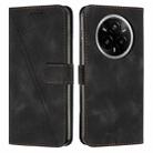 For Realme 14 Pro Dream Triangle Leather Phone Case with Lanyard(Black) - 1