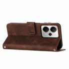 For Realme 14 / P3 5G / 14T 5G Dream Triangle Leather Phone Case with Lanyard(Brown) - 3