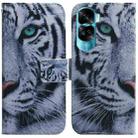 For Honor 90 Lite Coloured Drawing Flip Leather Phone Case(Tiger) - 1