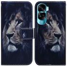 For Honor 90 Lite Coloured Drawing Flip Leather Phone Case(Lion) - 1