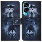 For Honor 90 Lite Coloured Drawing Flip Leather Phone Case(Wolf and Dog) - 1