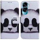 For Honor 90 Lite Coloured Drawing Flip Leather Phone Case(Panda) - 1