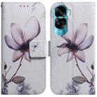 For Honor 90 Lite Coloured Drawing Flip Leather Phone Case(Magnolia) - 1