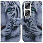 For Honor 90 Pro Coloured Drawing Flip Leather Phone Case(Tiger) - 1