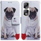 For Honor 90 Pro Coloured Drawing Flip Leather Phone Case(Pug) - 1