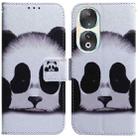 For Honor 90 Coloured Drawing Flip Leather Phone Case(Panda) - 1