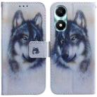 For Honor X5 Plus / Play 40C Coloured Drawing Flip Leather Phone Case(White Wolf) - 1