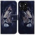 For Honor X6a Coloured Drawing Flip Leather Phone Case(Lion) - 1