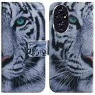 For Honor 200 Coloured Drawing Flip Leather Phone Case(Tiger) - 1