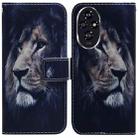 For Honor 200 Coloured Drawing Flip Leather Phone Case(Lion) - 1