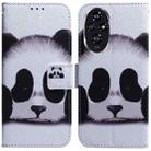 For Honor 200 Coloured Drawing Flip Leather Phone Case(Panda) - 1