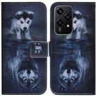 For Honor 200 Lite Global Coloured Drawing Flip Leather Phone Case(Wolf and Dog) - 1