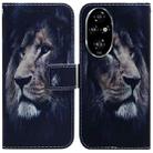 For Honor 200 Pro Coloured Drawing Flip Leather Phone Case(Lion) - 1