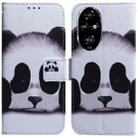 For Honor 200 Pro Coloured Drawing Flip Leather Phone Case(Panda) - 1