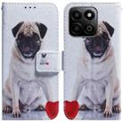 For Honor Play 60 Plus Coloured Drawing Flip Leather Phone Case(Pug) - 1