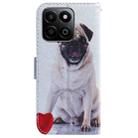 For Honor Play 60 Plus Coloured Drawing Flip Leather Phone Case(Pug) - 3