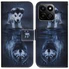 For Honor Play 60 Plus Coloured Drawing Flip Leather Phone Case(Wolf and Dog) - 1