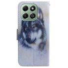 For Honor X6b Coloured Drawing Flip Leather Phone Case(White Wolf) - 3