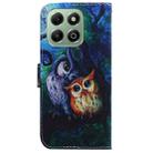 For Honor X6b Coloured Drawing Flip Leather Phone Case(Oil Painting Owl) - 3