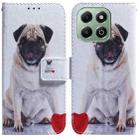 For Honor X6b Coloured Drawing Flip Leather Phone Case(Pug) - 1