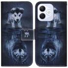 For Honor X60i Coloured Drawing Flip Leather Phone Case(Wolf and Dog) - 1