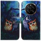 For Honor Magic7 Coloured Drawing Flip Leather Phone Case(Oil Painting Owl) - 1