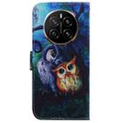 For Honor Magic7 Coloured Drawing Flip Leather Phone Case(Oil Painting Owl) - 3