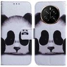 For Honor Magic7 Coloured Drawing Flip Leather Phone Case(Panda) - 1