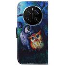 For Honor Magic7 Pro Coloured Drawing Flip Leather Phone Case(Oil Painting Owl) - 3