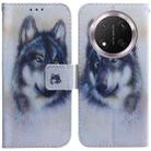 For Honor X9c Coloured Drawing Flip Leather Phone Case(White Wolf) - 1