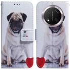 For Honor X9c Coloured Drawing Flip Leather Phone Case(Pug) - 1