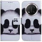 For Honor X9c Coloured Drawing Flip Leather Phone Case(Panda) - 1