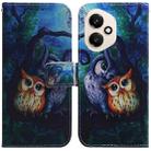 For Honor 400 Global 156.5mm Coloured Drawing Flip Leather Phone Case(Oil Painting Owl) - 1